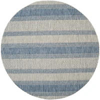 Safavieh Courtyard Collection Jessy Stripe Indoor/Outdoor Round Area Rug