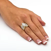 Womens 2 1/2 CT. T.W. Cubic Zirconia 14K Gold Over Brass Cocktail Ring