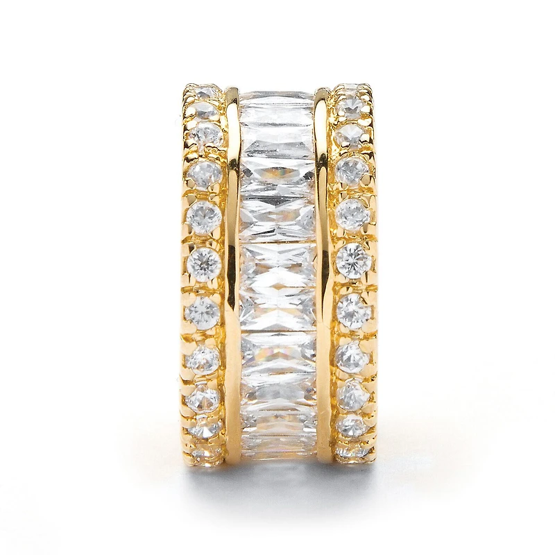 DiamonArt® Womens 11.5 mm White Cubic Zirconia 18K Gold Over Brass Band