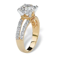 Womens 1 /4 CT. T.W. Cubic Zirconia 14K Gold Over Brass Engagement Ring
