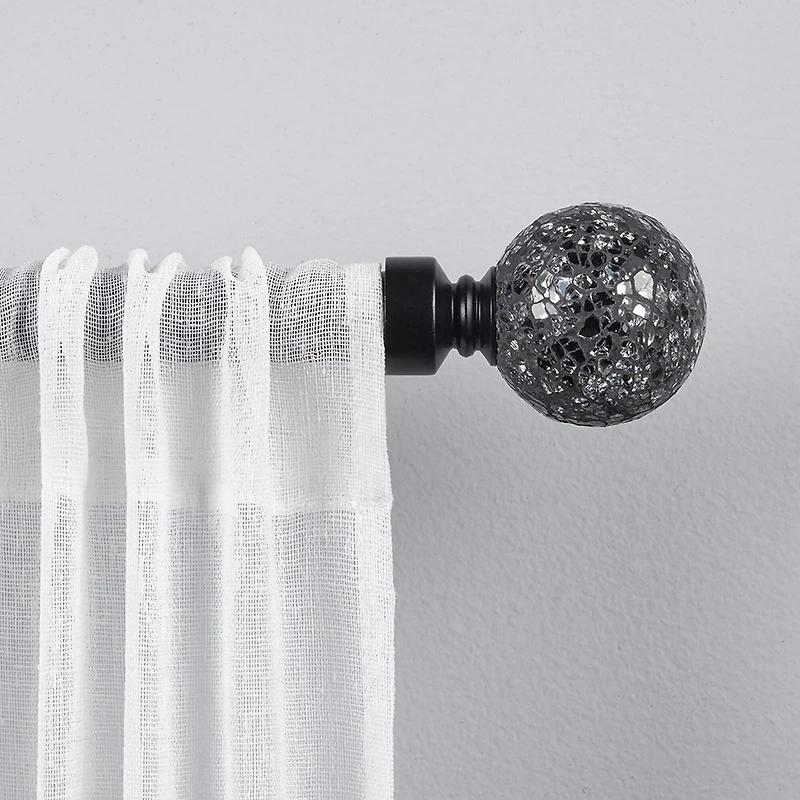 Exclusive Home Curtains Black Pearl Mosaic 1 Adjustable Curtain Rod