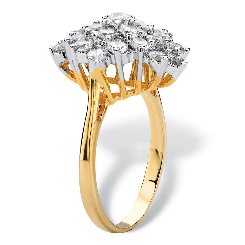 Womens / CT. T.W. Cubic Zirconia 14K Gold Over Brass Cocktail Ring