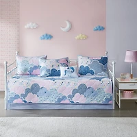 Intelligent Design Bliss 6 Piece 100% Cotton Reversible Daybed Set with Decorative Pillow