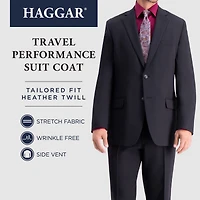 Haggar Travel Performance Tailored Mens Stretch Fabric Modern Fit Suit Jacket