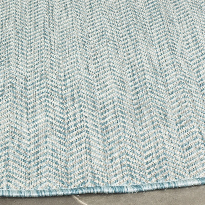 Safavieh Courtyard Collection Katelyn Geometric Indoor/Outdoor Round Area Rug