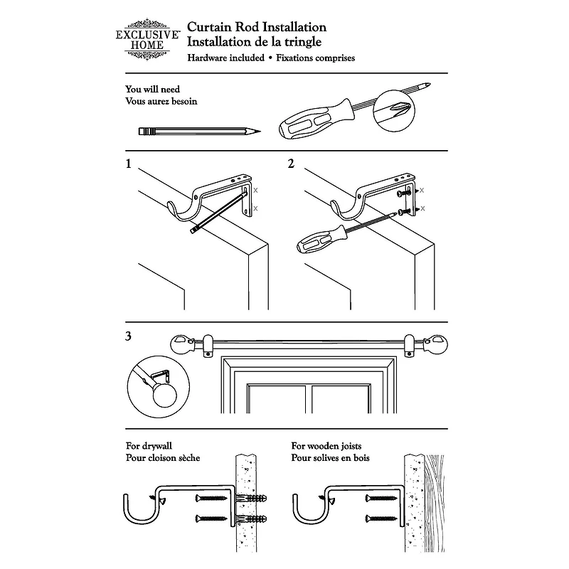 Exclusive Home Curtains Napoleon 1 Adjustable Curtain Rod