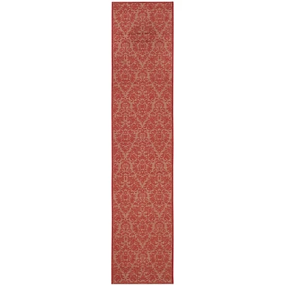 Safavieh Courtyard Collection Louise Damask Indoor/Outdoor Runner Rug