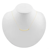 Womens 10K Gold Curved 18 Inch Pendant Necklace