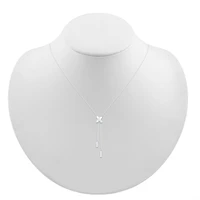 Lariat Style Womens 10K White Gold Y Necklace