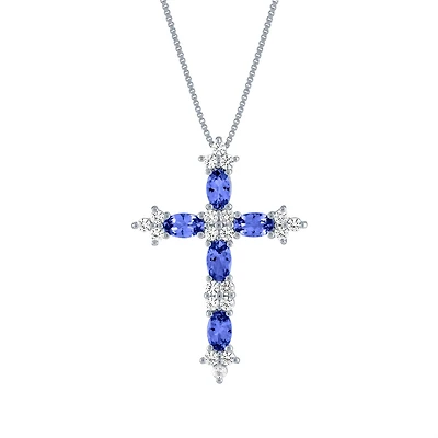 Womens Genuine Purple Tanzanite Sterling Silver 18 Inch Pendant Necklace