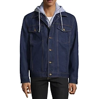 Victory Fleece Lined Mens Denim Hooded Midweight Jacket