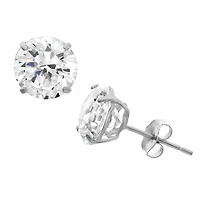 DiamonArt® 1 1/2 CT. T.W. White Cubic Zirconia Sterling Silver Round Stud Earrings