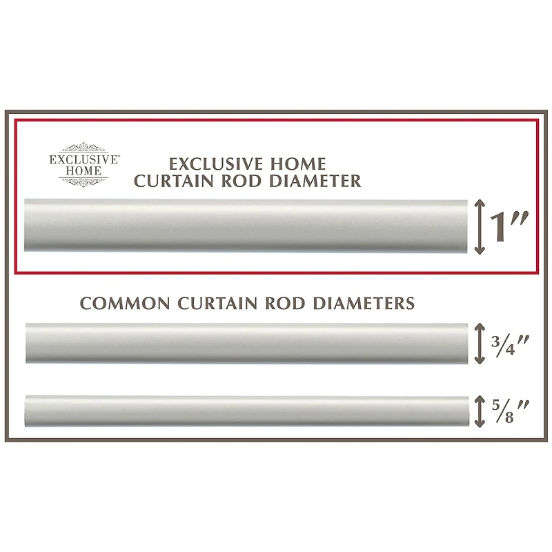 Exclusive Home Curtains White Mosaic 1 IN Adjustable Curtain Rod