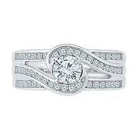 Womens Lab Created Sapphire Sterling Silver Cocktail Ring