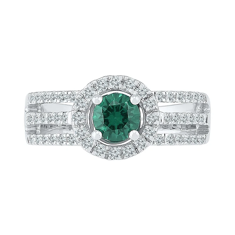Womens / CT. T.W. Lab Created Green Emerald Sterling Silver Cocktail Ring