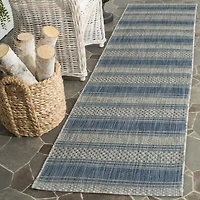 Safavieh Courtyard Collection Jessy Stripe Indoor/Outdoor Runner Rug