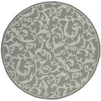 Safavieh Courtyard Collection Horatio Floral Indoor/Outdoor Round Area Rug
