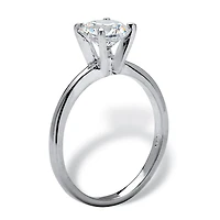 DiamonArt® Womens 1 1/10 CT. T.W.  White Cubic Zirconia Sterling Silver Round Engagement Ring
