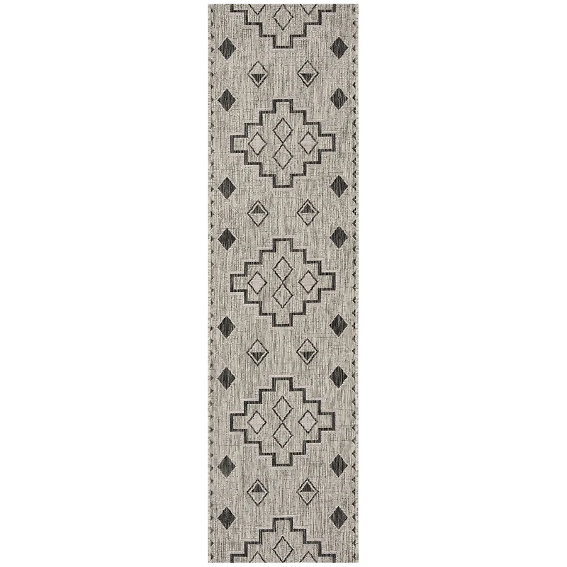 Safavieh Courtyard Collection Ambrose Geometric Indoor/Outdoor Runner Rug