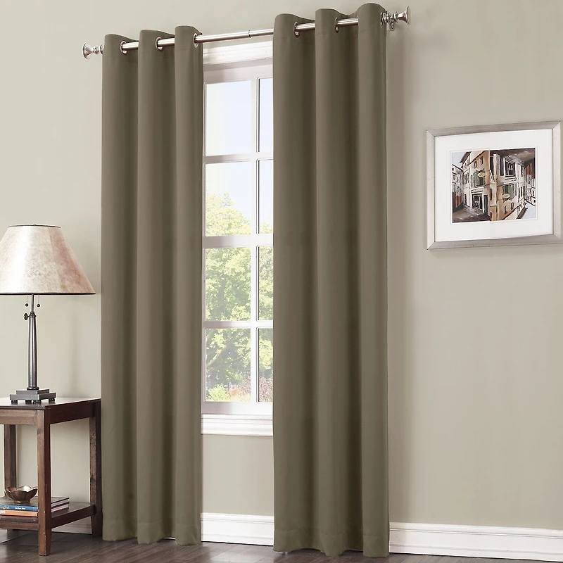 Sun Zero Evan Grommet Top Energy Saving Blackout Single Curtain Panel