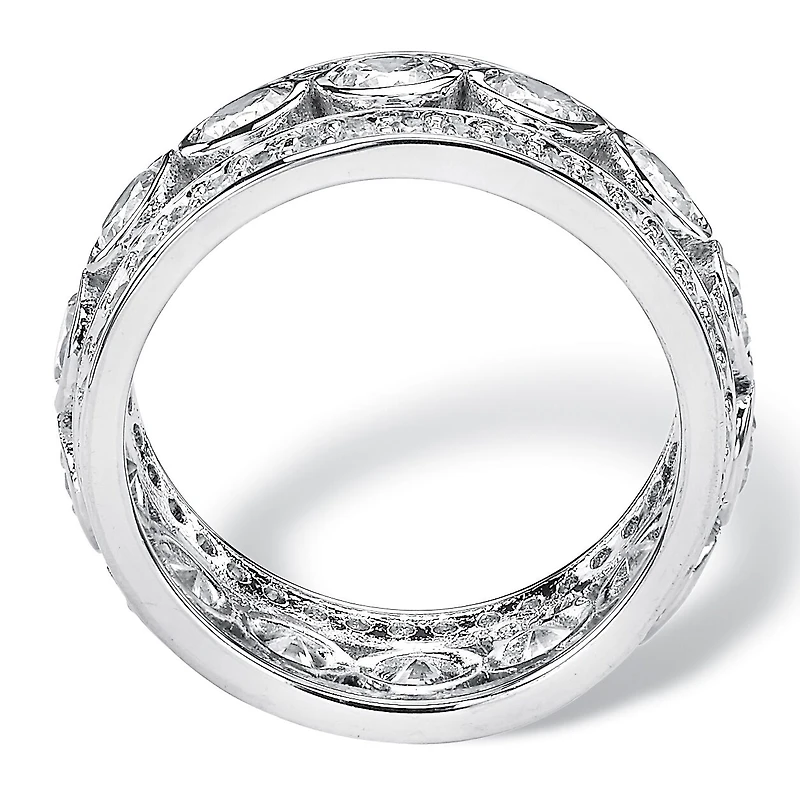 DiamonArt® 24MM 4 3/4 CT. T.W. White Cubic Zirconia Platinum Over Silver Round Band