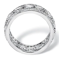 DiamonArt® 24MM 4 3/4 CT. T.W. White Cubic Zirconia Platinum Over Silver Round Band