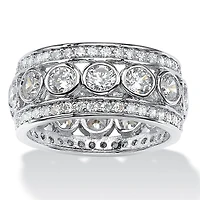 DiamonArt® 24MM 4 3/4 CT. T.W. White Cubic Zirconia Platinum Over Silver Round Band