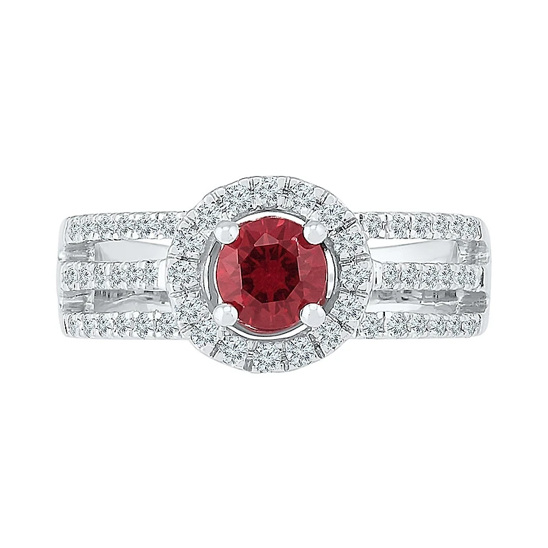 Womens / CT. T.W. Lab Created Red Ruby Sterling Silver Cocktail Ring