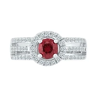 Womens / CT. T.W. Lab Created Red Ruby Sterling Silver Cocktail Ring