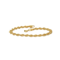 Made in Italy Womens 24K Gold Over Silver Sterling Silver Solid 7.5 Inch Link Bracelet