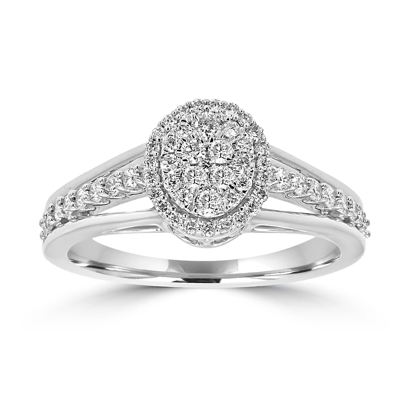 Womens 1/ CT. T.W. Natural White Diamond 14K Gold Engagement Ring