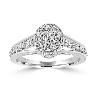 Womens 1/ CT. T.W. Natural White Diamond 14K Gold Engagement Ring