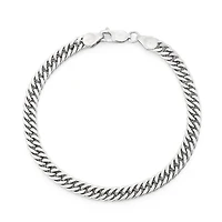 Mens Sterling Silver 8 1/2 Inch Solid Curb Chain Bracelet