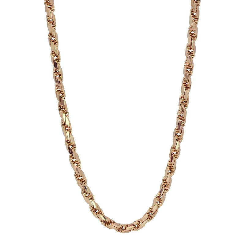Made in Italy Unisex Adult 10K Gold 22 Inch Rope Chain Necklace