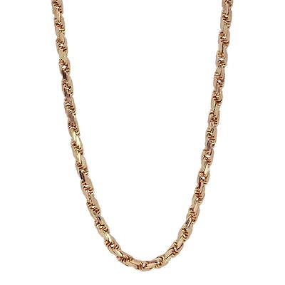 Made in Italy Unisex Adult 10K Gold 22 Inch Rope Chain Necklace