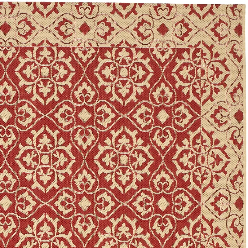 Safavieh Courtyard Collection Spots Oriental Indoor/Outdoor Runner Rug