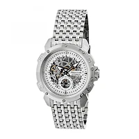 Heritor Automatic Carter Mens Skeleton Dial Bracelet Watch-Silver Tone Watch