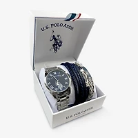 U.S. Polo Assn. Mens Silver Tone 4-pc. Watch Boxed Set Usc20201jc
