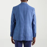 Haggar JMH Tailored Plaid Mens Windowpane Stretch Fabric Modern Fit Sport Coat