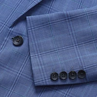 Haggar JMH Tailored Plaid Mens Windowpane Stretch Fabric Modern Fit Sport Coat