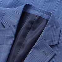Haggar JMH Tailored Plaid Mens Windowpane Stretch Fabric Modern Fit Sport Coat