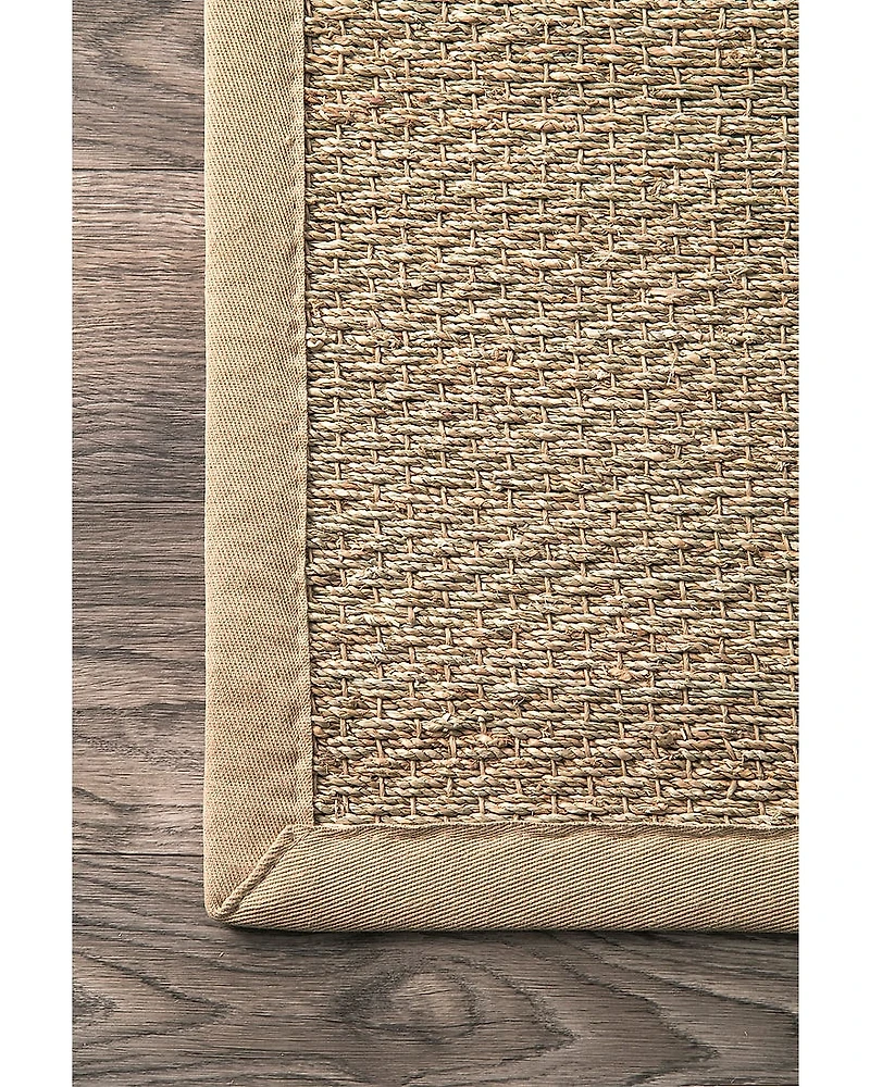 nuLoom Elijah Seagrass with Border Rug