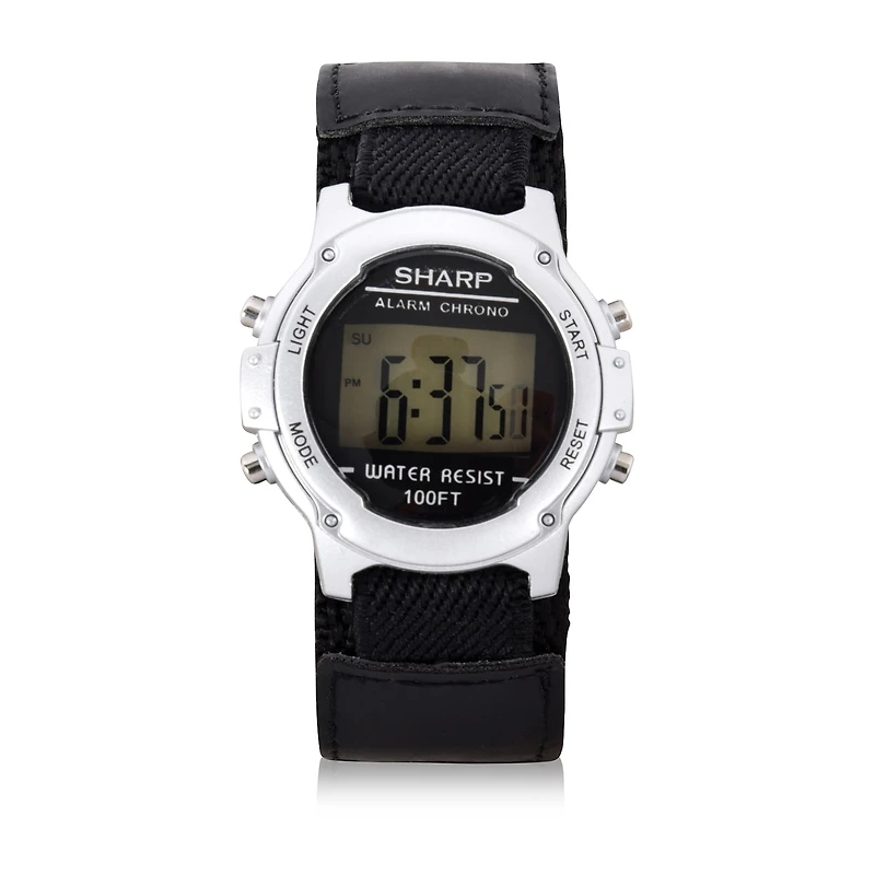 Auguste Jaccard Sharp Mens Automatic Digital Black Strap Watch Shr3020jc