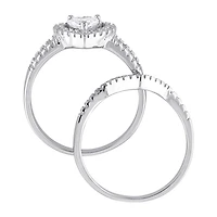 Womens 1 1/3 CT. Cubic Zirconia Sterling Silver Heart Bridal Set