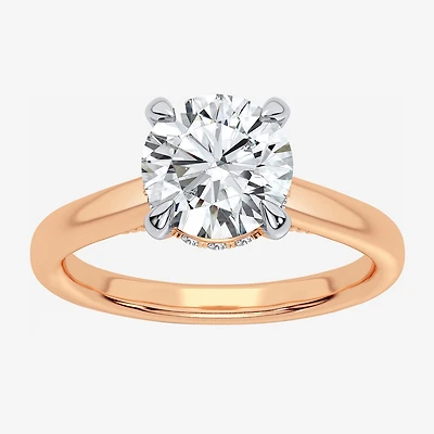 G-H / SI1-SI2) Womens 1/ CT. T.W. Lab-Grown White Diamond 14K Gold Round Solitaire Engagement Ring