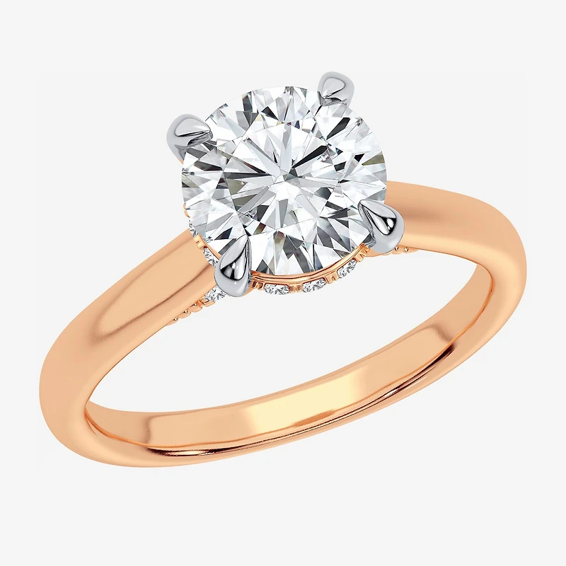 G-H / SI1-SI2) Womens 1/ CT. T.W. Lab-Grown White Diamond 14K Gold Round Solitaire Engagement Ring