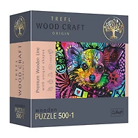 Trefl Puzzles - 501 Piece Wood Colorful Puppy 501-pc. Puzzle