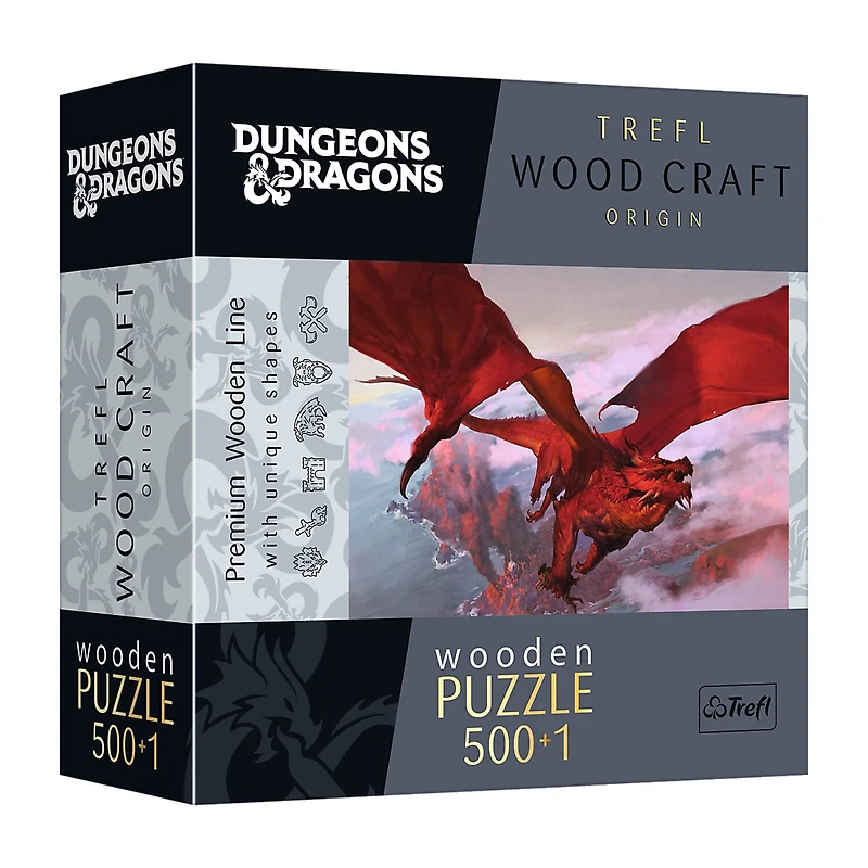 Trefl Puzzles - 500+1 Piece Wood Ancient Red Dragon 501-pc. Puzzle