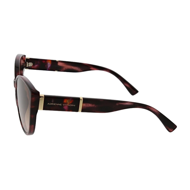 Adrienne Vittadini Rounded Modern Cateye Metal Bar Womens UV Protection Cat Eye Sunglasses