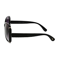 Adrienne Vittadini Femme Rectangle Metal Bar N Quilted Detail Womens UV Protection Square Sunglasses
